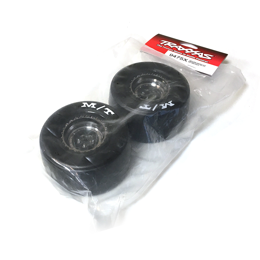 Roues Noir Chrome Pneus Large Slicks M Thompson X Traxxas X