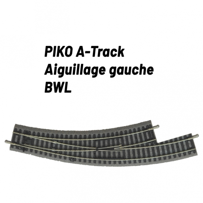 Aiguillage courbe gauche R2 / R3 avec ballast-HO 1/87-PIKO 55422