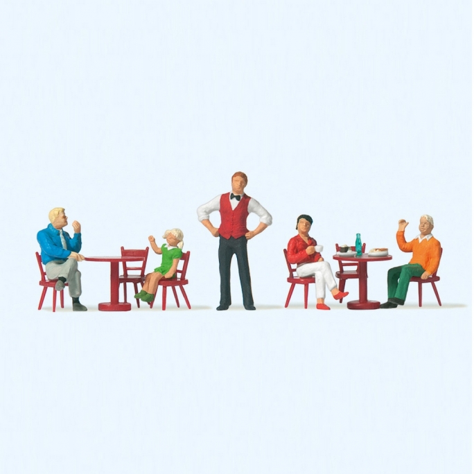 5 personnages au bistrot - HO 1/87 - PREISER 10786