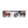 Personnages + 2 chevaux Equitation-HO 1/87-PREISER 10503