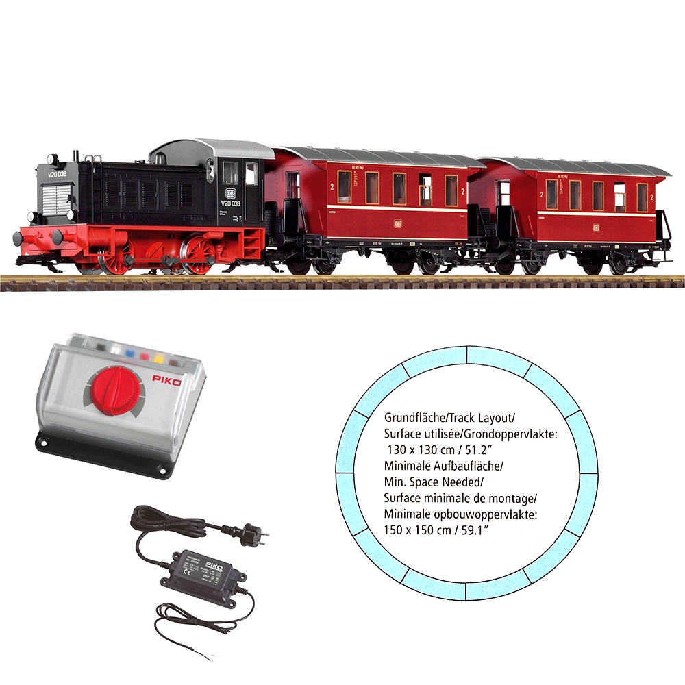 Coffret Train, Locomotive V20 + 2 voitures analogique son - PIKO