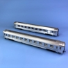 2 voitures DEV inox 2CL B10 et 1CL/fourgon A7D  Sncf, Ep III - JOUEF HJ4145 - HO 1/87