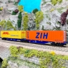 Wagon porte conteneurs SGGMRS90 "DHL / ZIH" CBR, Ep VI - MEHANO 90663 - HO 1/87