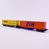 Wagon porte conteneurs SGGMRS90 "DHL / ZIH" CBR, Ep VI - MEHANO 90663 - HO 1/87