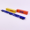 Wagon porte conteneurs SGGMRS90 "DHL / ZIH" CBR, Ep VI - MEHANO 90663 - HO 1/87