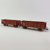 2 wagons tombereaux EI, 2 essieux, DR, Ep IV - ROCO 77035 - HO 1/87