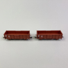 2 wagons tombereaux EI, 2 essieux, DR, Ep IV - ROCO 77035 - HO 1/87