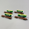 4 wagons poche KLV "Tuborg, Carlsberg", AAE Cargo, Ep VI - MARKLIN 82290 -  Z 1/220