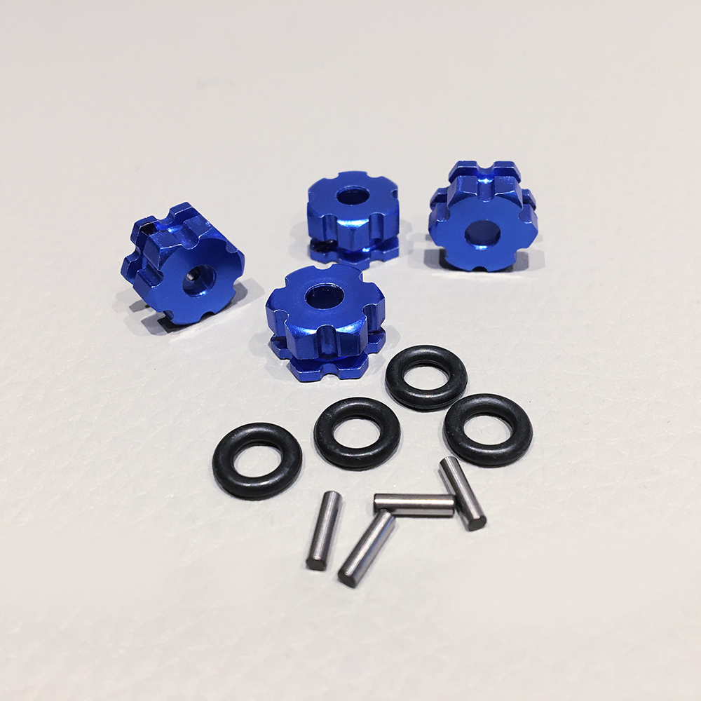 Hexagones de roues, Aluminium, Bleu (x4) T2M T4900/201