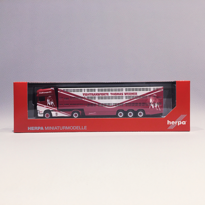 Camion DAF XF SSC, Bétail, Bordeaux / Blanc - HERPA 315449 - 1/87