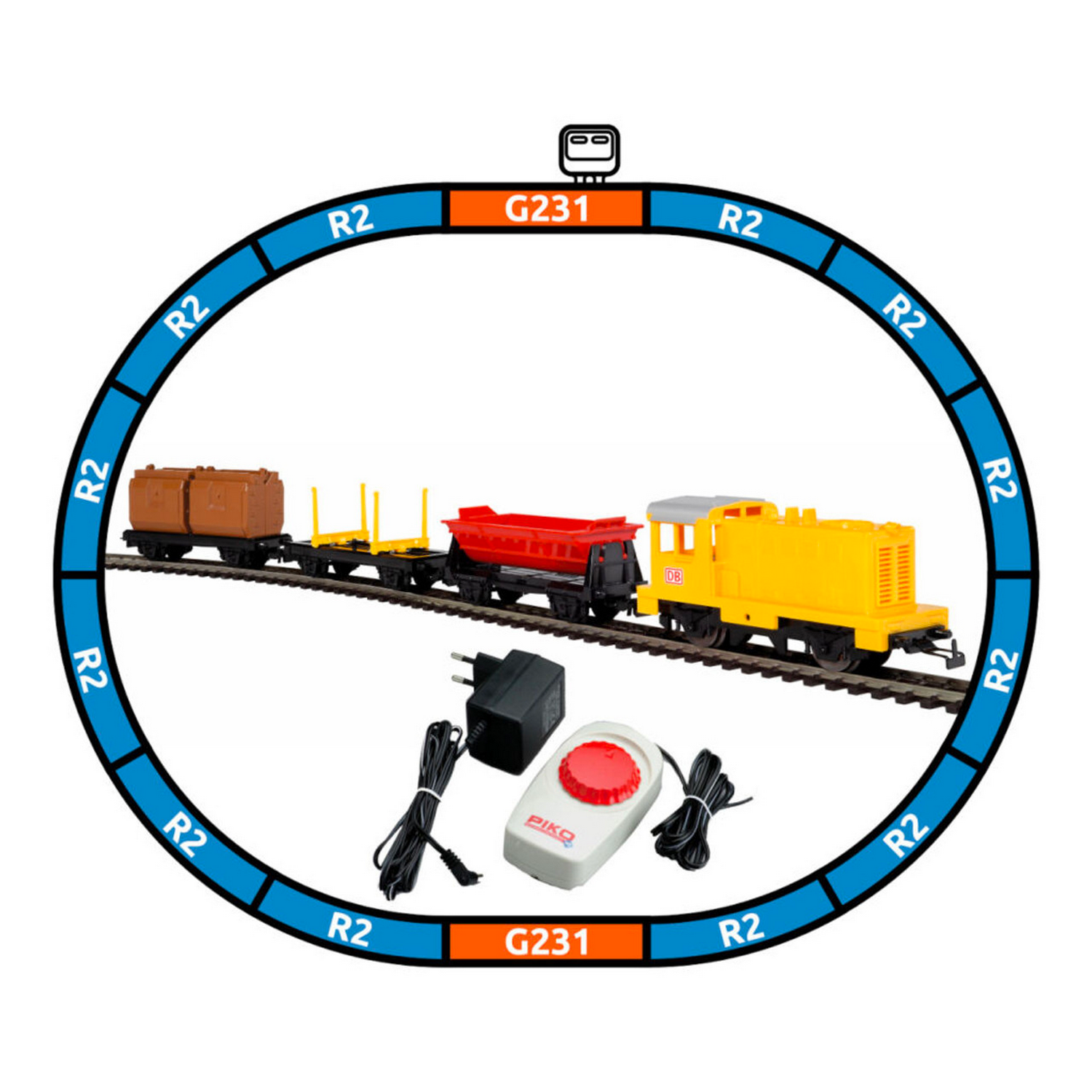 Train de locomotives à Piles (Connexion magnétique) - Ensemble de