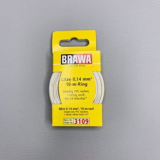 Câble 0,14 mm², Blanc, 10 m - BRAWA 3109