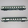 2 voitures DEV AO 2CL, U59 B9 (ex A9), logo encadré, Sncf, Ep IV - JOUEF HJ4181 - HO 1/87