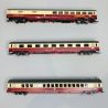 3 voitures voyageurs Eurocity EC 24 "Erasmus", DB, Ep IV - ROCO 74034 - HO 1/87