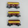 Coffret de 3 wagons à toit pivotant Tdgs, DB, Ep IV - MARKLIN 46335 - HO 1/87