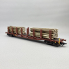 5 wagons à ranchers Snps 719, transport de bois, DB AG, EP V - MARKLIN 47154 - HO 1/87