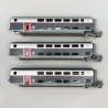 3 voitures 2CL, TGV Duplex Carmillon 206, Sncf, Ep VI - JOUEF HJ3017 - HO 1/87