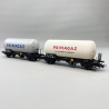 2 wagons citernes gaz sans pare soleil, "PRIMAGAZ", Sncf, Ep III - JOUEF HJ6264 - HO 1/87