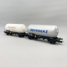 2 wagons citernes gaz sans pare soleil, "PRIMAGAZ", Sncf, Ep III - JOUEF HJ6264 - HO 1/87