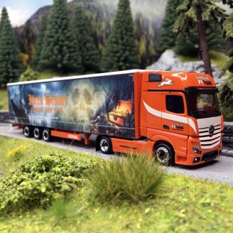 Semi-remorque Mercedes Benz Actros L Lowliner, Orange - Herpa 317450- 1/87