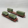 2 wagons militaire Rgs + Rgmms avec chargement, FS, Ep IV et V - Rivarossi HR6612 - HO 1/87