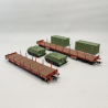 2 wagons militaire Rgs + Rgmms avec chargement, FS, Ep IV et V - Rivarossi HR6612 - HO 1/87