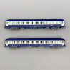 2 voitures couchettes UIC Y, B9C9x, livrée TEN, logo Casquette, SNCF, Ep V - REE NW-195 - N 1/160