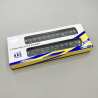 2 voitures couchettes UIC Y, B9C9x, vert Celtique, logo encadré jaune, SNCF, Ep IV - REE NW-211 - N 1/160