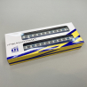 2 voitures couchettes UIC Y, B9C9x, livrée TEN, logo Nouille, SNCF, Ep V - REE NW-213 - N 1/160