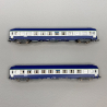 2 voitures couchettes UIC Y, B9C9x, livrée TEN, logo Nouille, SNCF, Ep V - REE NW-213 - N 1/160