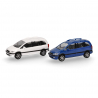 Opel Zafira (x2) MINIKIT, Blanc et Bleu - Herpa 013932 - 1/87