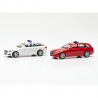 Mercedes Benz classe C (x2) MINIKIT, Blanc et Rouge - Herpa 013284-003 - 1/87