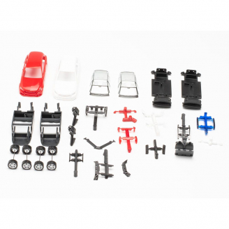 Mercedes Benz classe C (x2) MINIKIT, Blanc et Rouge - Herpa 013284-003 - 1/87