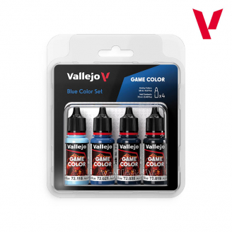 Set Bleu, Peintures Acryliques, 4 x 18 ml - VALLEJO 72376