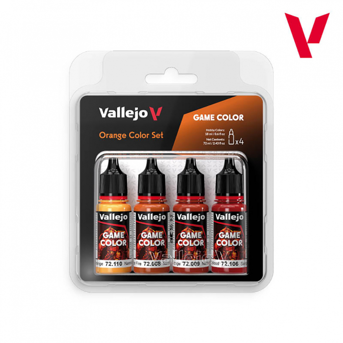 Set Orange, Peintures Acryliques, 4 x 18 ml - VALLEJO 72381