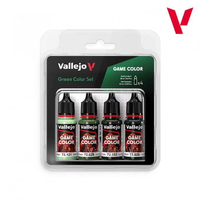 Set Vert, Peintures Acryliques, 4 x 18 ml - VALLEJO 72384