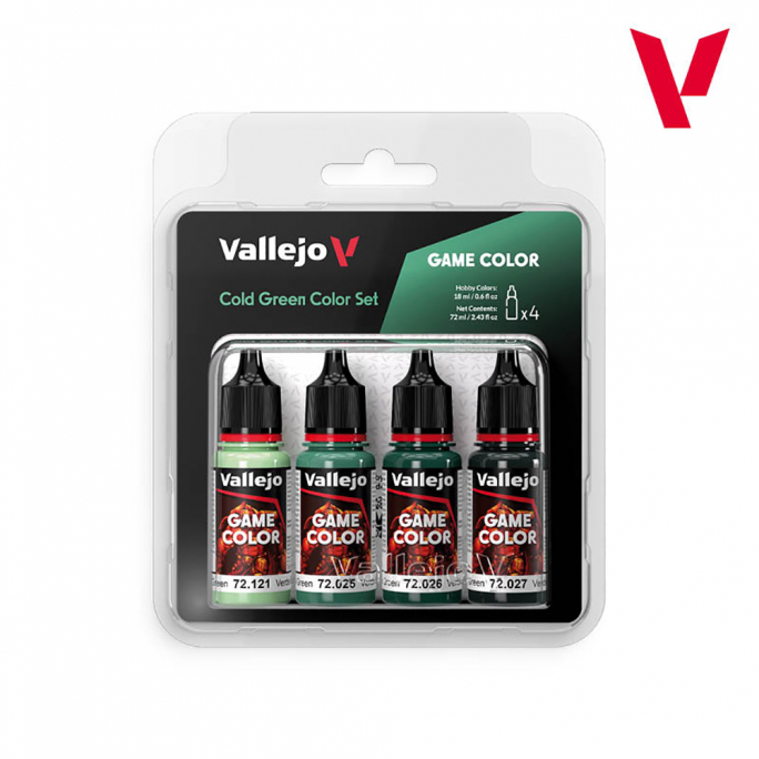 Set Vert froid, Peintures Acryliques, 4 x 18 ml - VALLEJO 72383