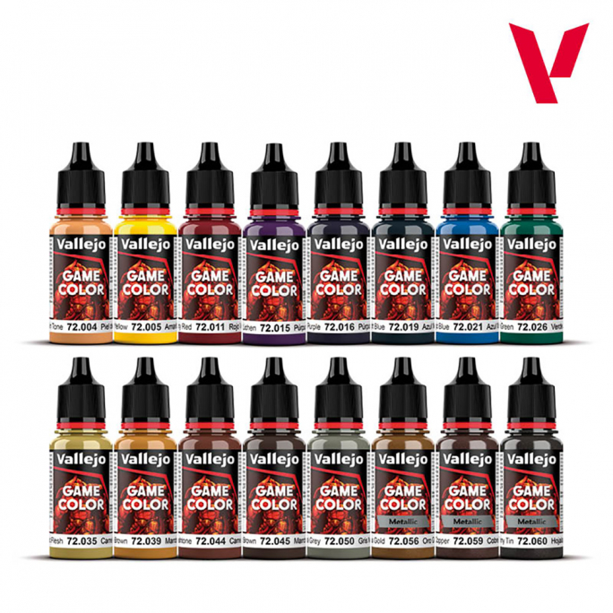 Set Advanced, Peintures Acryliques, 16 x 18 ml Game Color - VALLEJO 72298