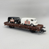 Wagon Plat à ranchers TF, avec chargement VW Combi, DSB, Ep III - MARKLIN 45080 - HO 1/87