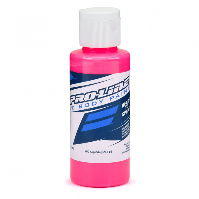 Peinture Aérographe, Carrosseries RC, Rose Fluorescent, 60ml - Pro Line 6328-06