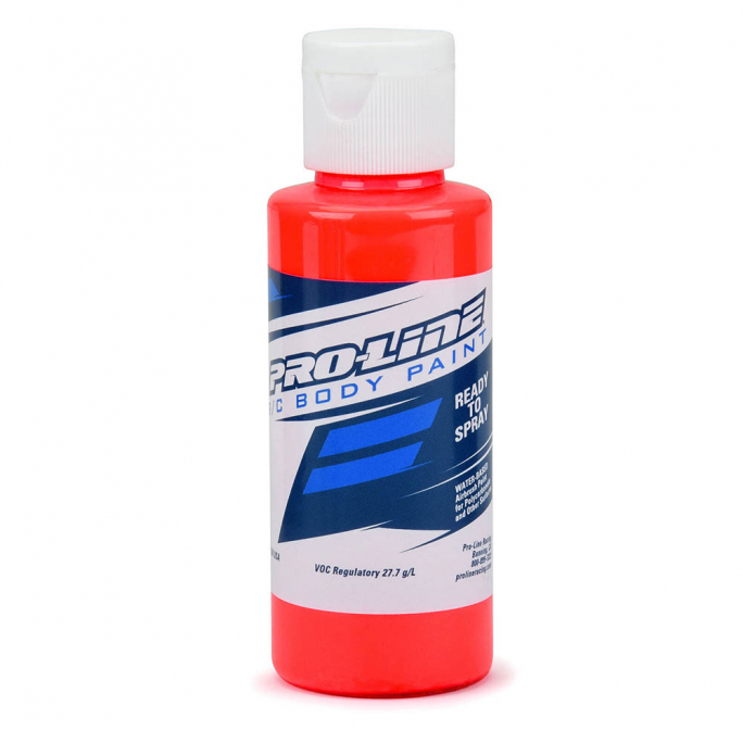 Peinture Aérographe, Carrosseries RC, Rouge Fluorescente, 60ml - Pro Line 6328-00