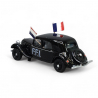 Citroen traction 11A, 1935, Noire FFI avec drapeaux français, en boite vitrine - SAI6191 - HO 1/87