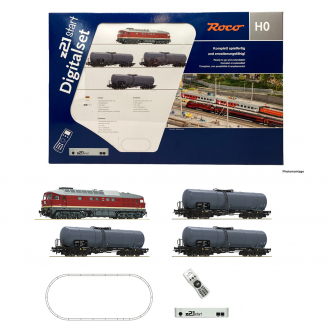 Coffret de départ, locomotive BR132 + 3 wagons, DR, Ep IV, digital - ROCO 5110002 - HO 1/87