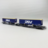 Wagon double poche, Sdggmrs 738/T3000e, "DSV", TX Logistic, Ep VI - ROCO 6600034 - HO 1/87