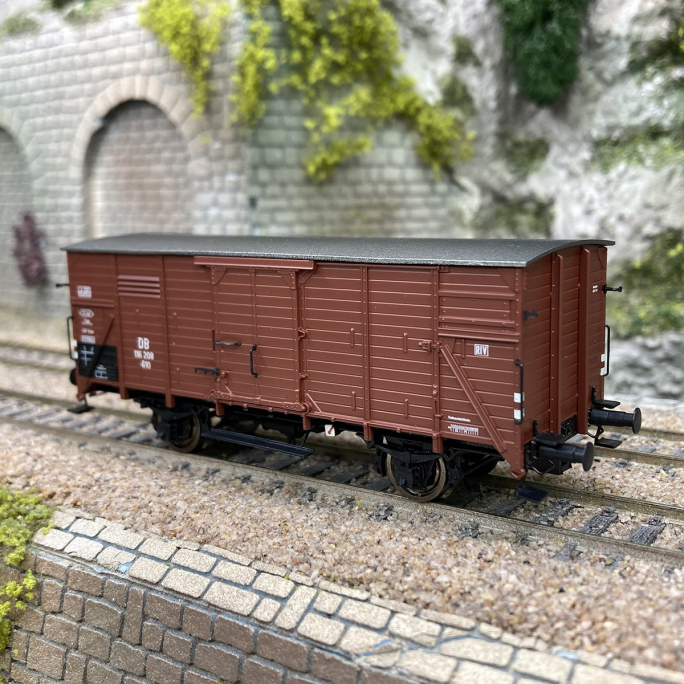 Wagon couvert G10, 2 essieux, DB, Ep III - BRAWA 49808 - HO 1/87