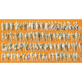 120 Figurines "voyageurs et passants" à peindre - PREISER 16337 - HO 1/87
