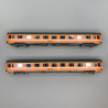 2 voitures VSE, A9u, 1CL, livrée C1, logo Encadré, "Eurofina" SNCF, Ep IV - LSMODELS 40350 - HO 1/87