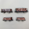 4 wagons de marchandises, 2 essieux, KPEV, Ep I - ROCO 6600073 - HO 1/87