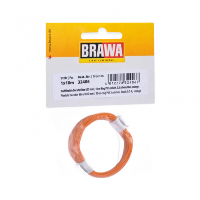 Câble 0,05 mm², Orange, 10 m - BRAWA 32406