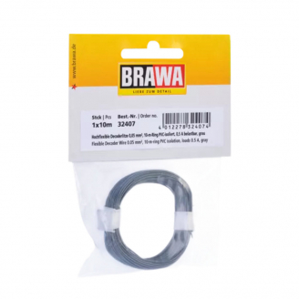 Câble 0,05 mm², Gris, 10 m - BRAWA 32407